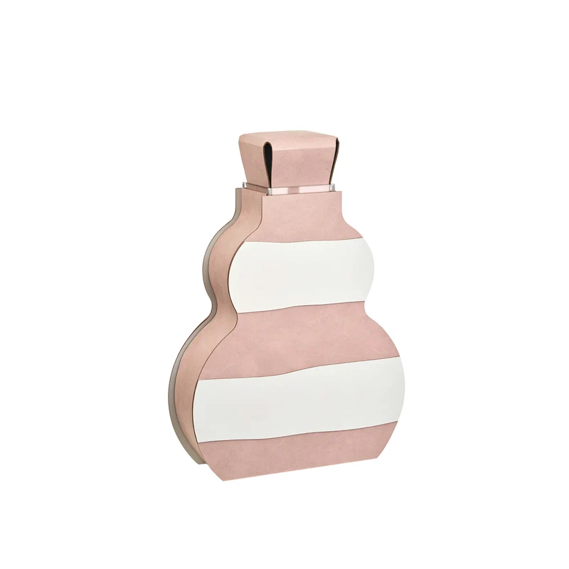 Leather Decorative Object VASE OTTO GRAPHIC by Gianpaolo Venier for ADJ STYLE