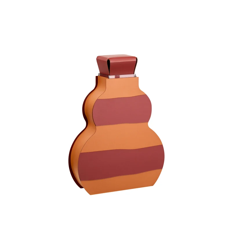 Leather Decorative Object VASE OTTO GRAPHIC by Gianpaolo Venier for ADJ STYLE