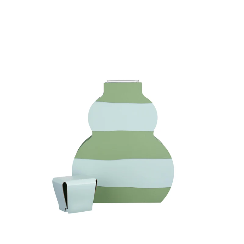 Leather Decorative Object VASE OTTO GRAPHIC by Gianpaolo Venier for ADJ STYLE