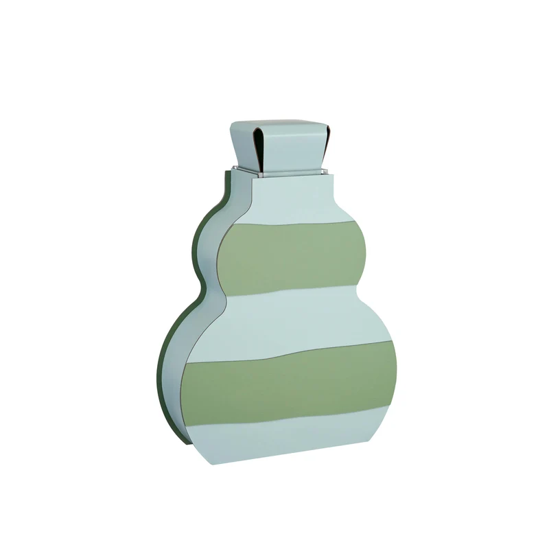 Leather Decorative Object VASE OTTO GRAPHIC by Gianpaolo Venier for ADJ STYLE