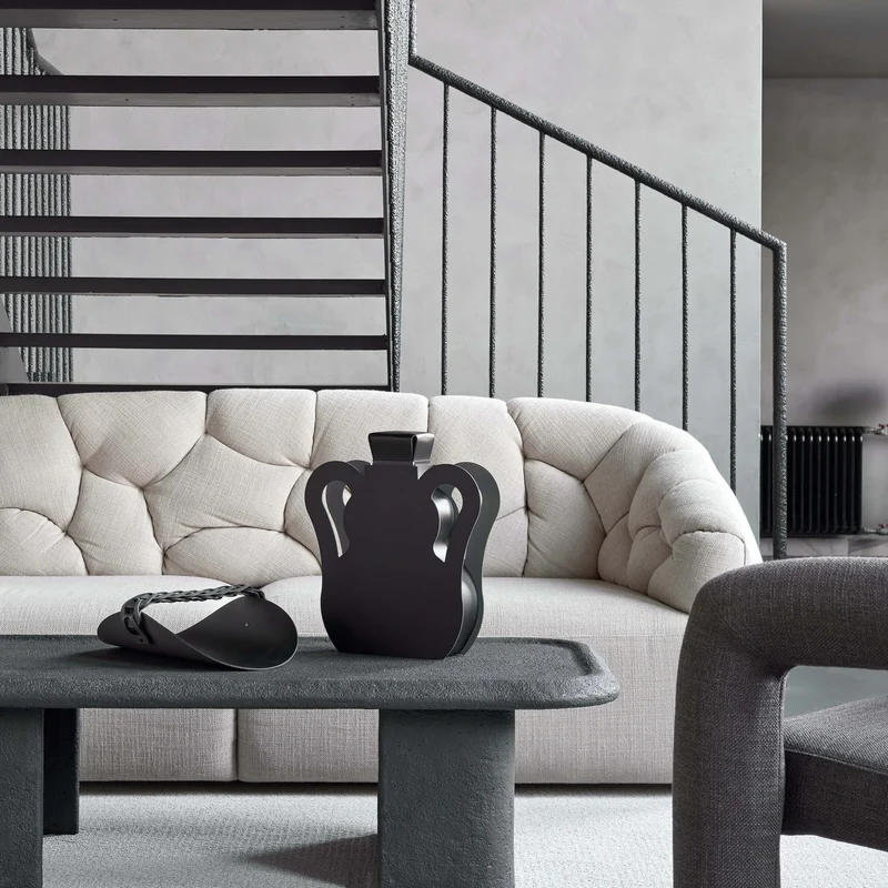 Leather Decorative Object VASE OTTO by Gianpaolo Venier for ADJ STYLE