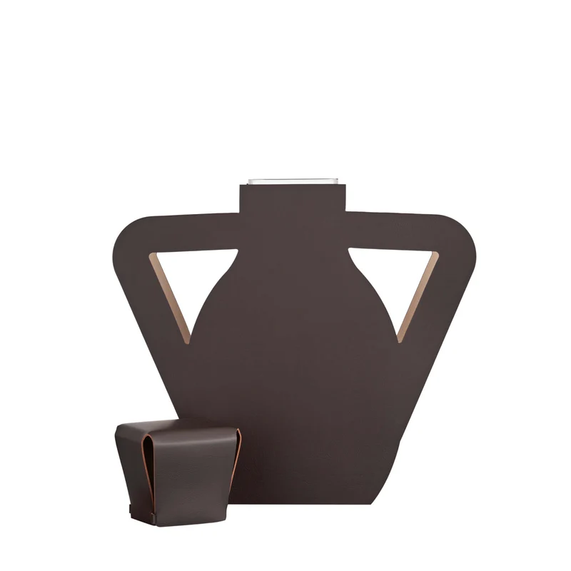 Leather Decorative Object VASE OTTO by Gianpaolo Venier for ADJ STYLE