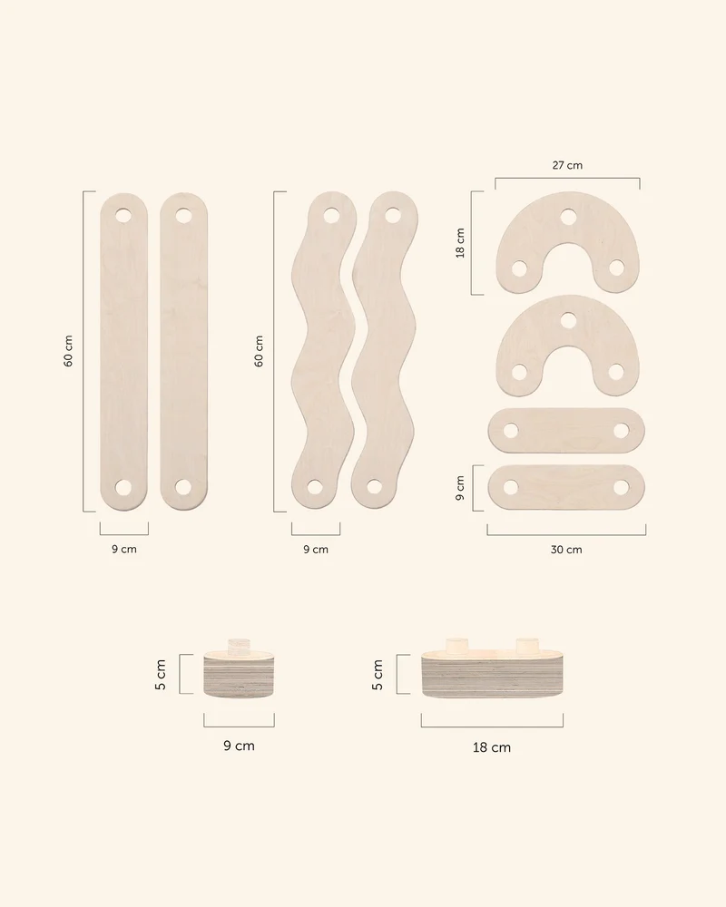 POLKU separate | long curly | birch