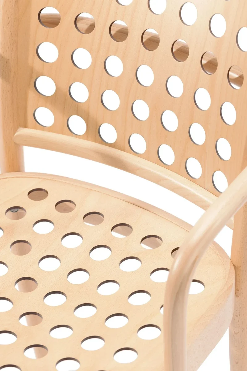 822 Armchair - Veneer/ Solid wood Back & Upholstered Seat