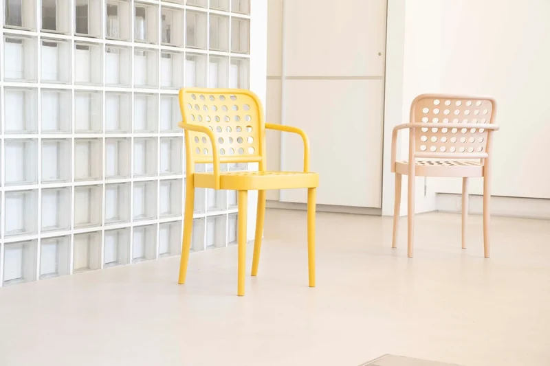 822 Armchair - Veneer/ Solid wood Back & Upholstered Seat