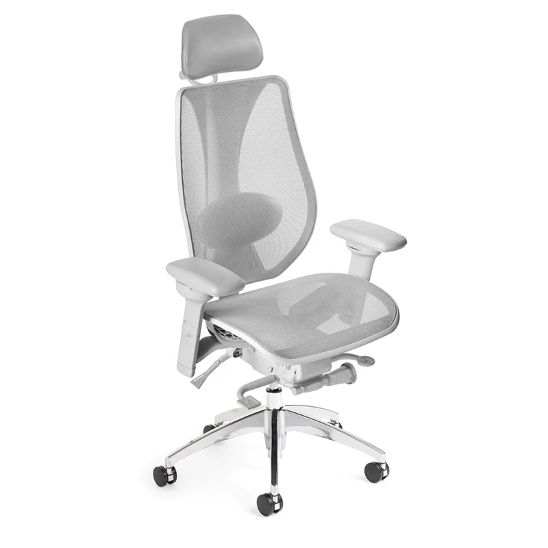 Chaise ergonomique tout maille avec appui-tête - Bâti gris clair, tCentric Hybrid Mesh