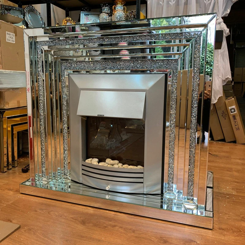 Meuble cheminée chauffant strass