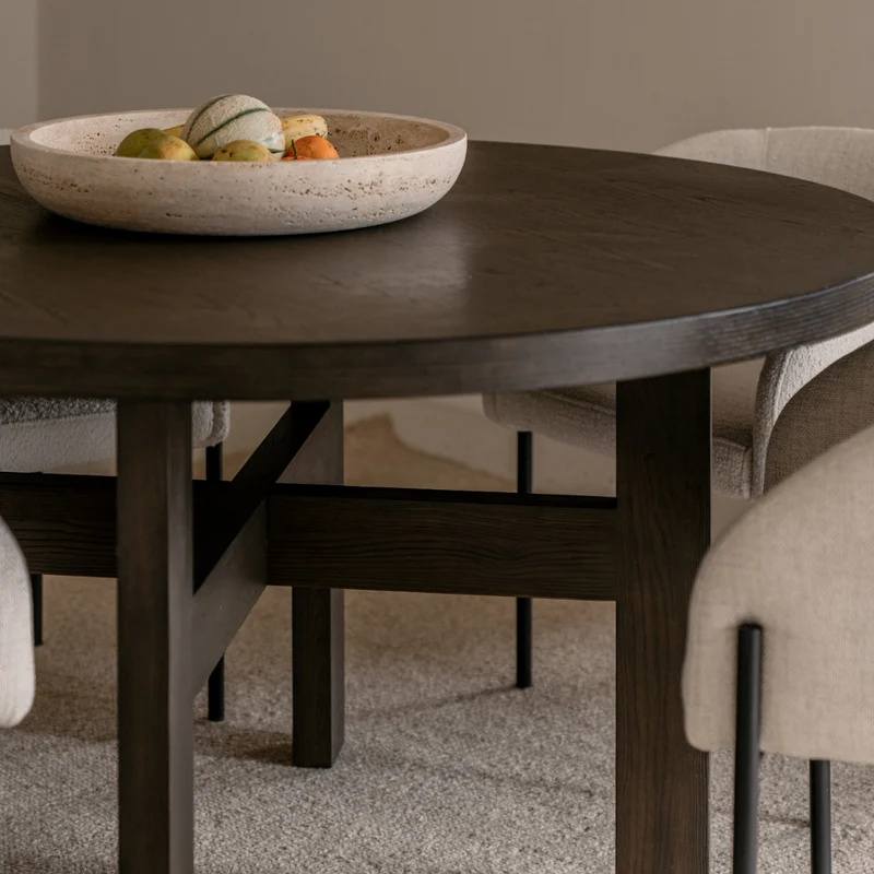 Victor - Ronde eettafel – Ø140 – Smokehout - Essenhout
