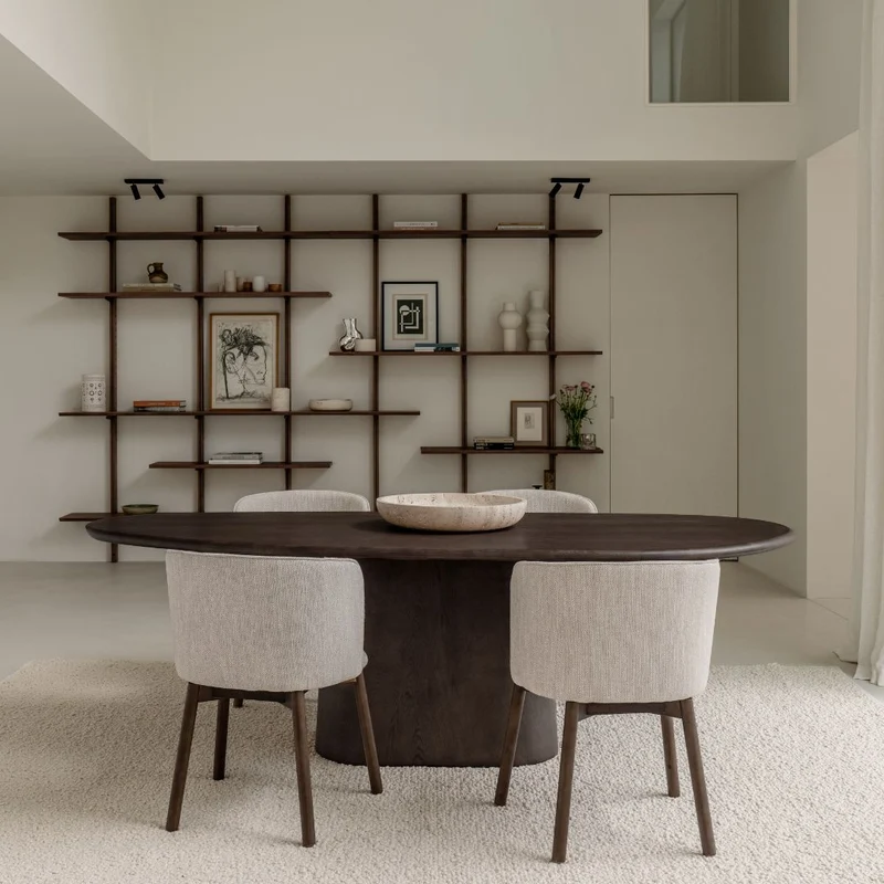 Houten organische eettafel - Anvers - 240 cm - Smokehout