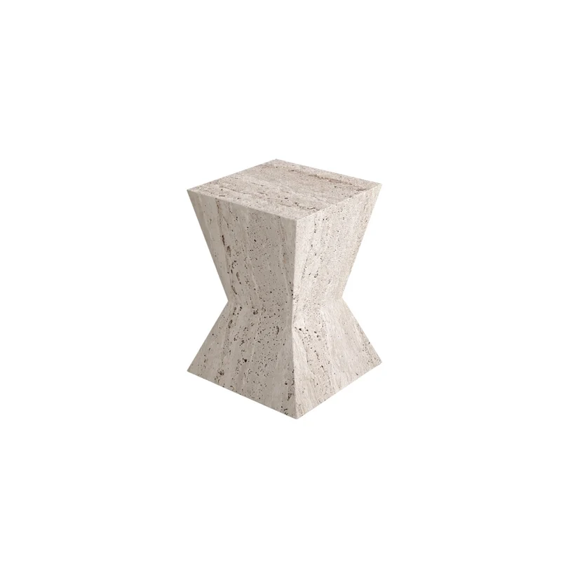 Bijzettafel Maurel - Travertijn - ongevuld - wit