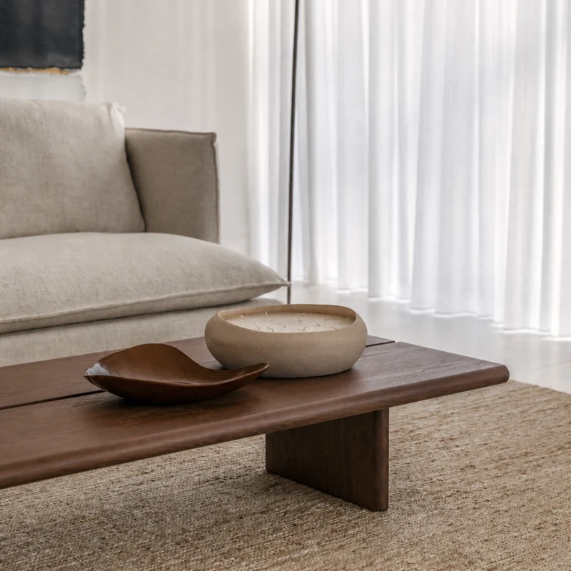 Salontafel Arlen - Donkerwalnoot kleur - Essenhout - 160 cm