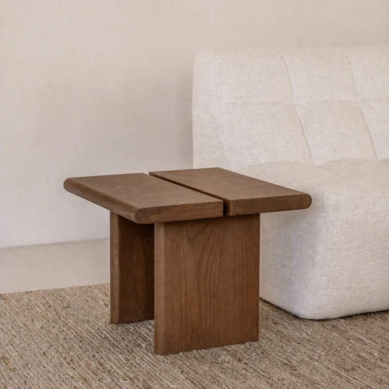 Bijzettafel Arlen - Donkerwalnoot kleur - Essenhout - 50 cm
