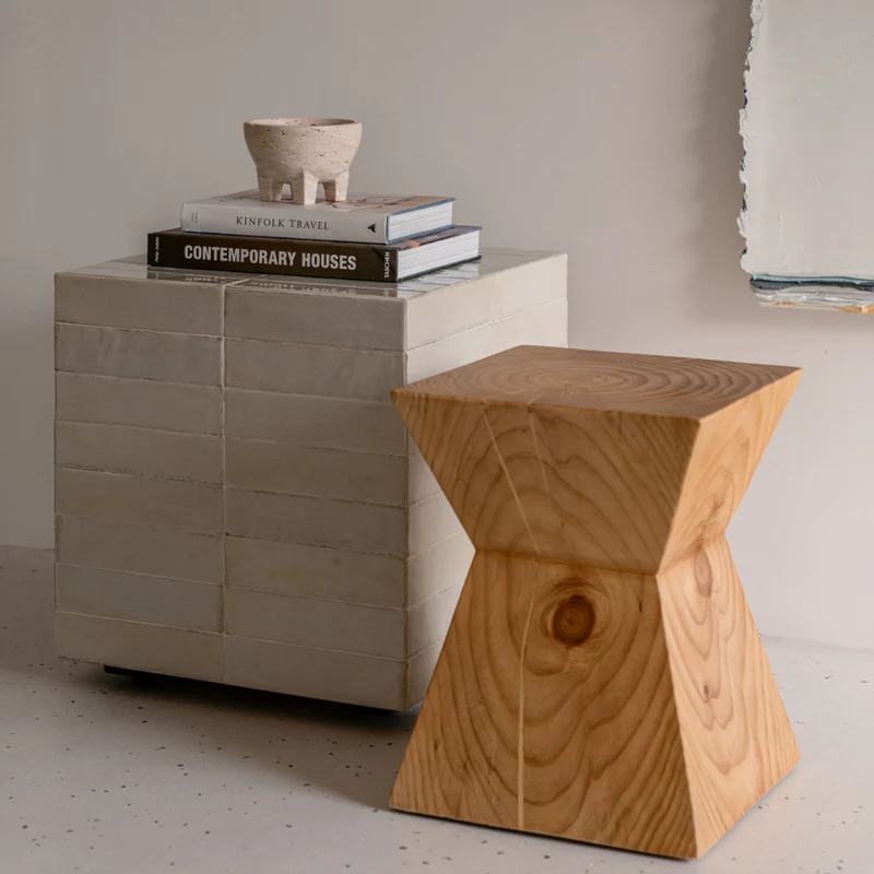Salontafel Vence - Licht beige tegels - Hoog - 39 cm