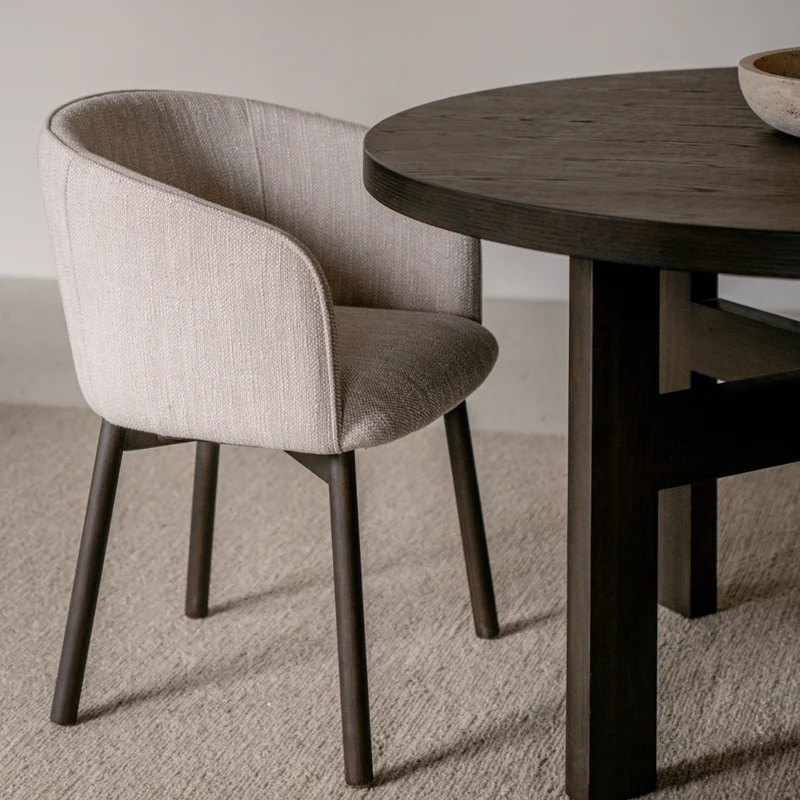Eetkamerstoel Nox - Smokehout kleur - Sandstone spotted waeve