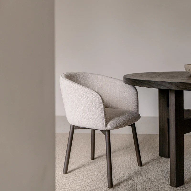 Eetkamerstoel Nox - Smokehout kleur - Sandstone spotted waeve