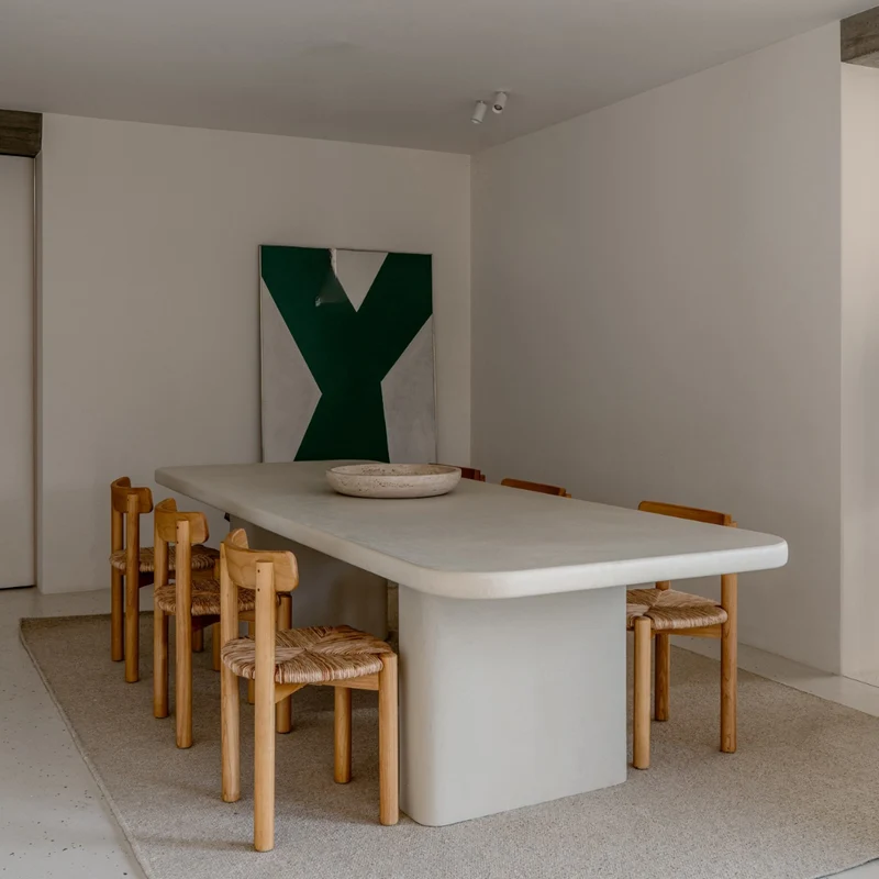 Eettafel Tully - MicroSkin - Latte - Rechthoekige vorm - Rechte poten