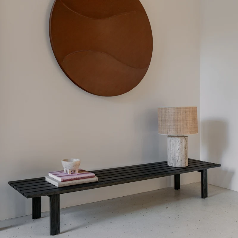 Bank Melanie - Essenhout - Smoke hout kleur - 200 cm