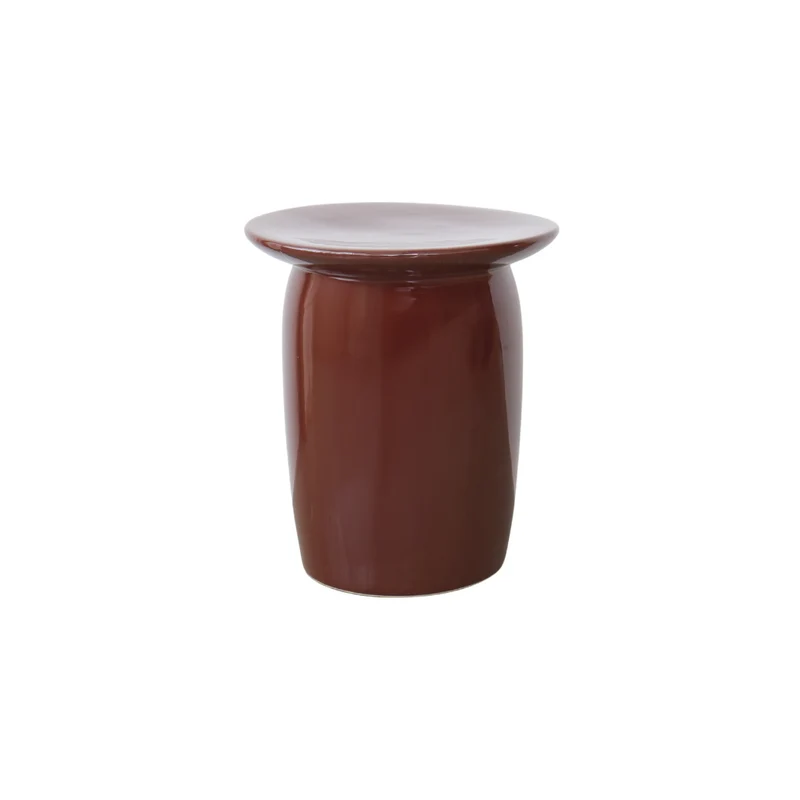 Bijzettafel Kivo - Keramiek - Cinnamon - diameter 36 cm