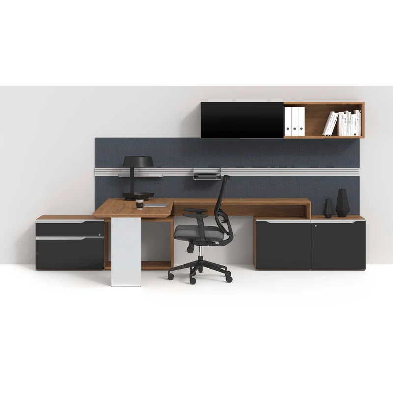 Bureau exécutif en L avec rangements, Nex