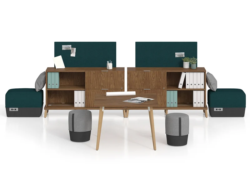 Ensemble de 2 modules bahuts avec rangements - Série Stad