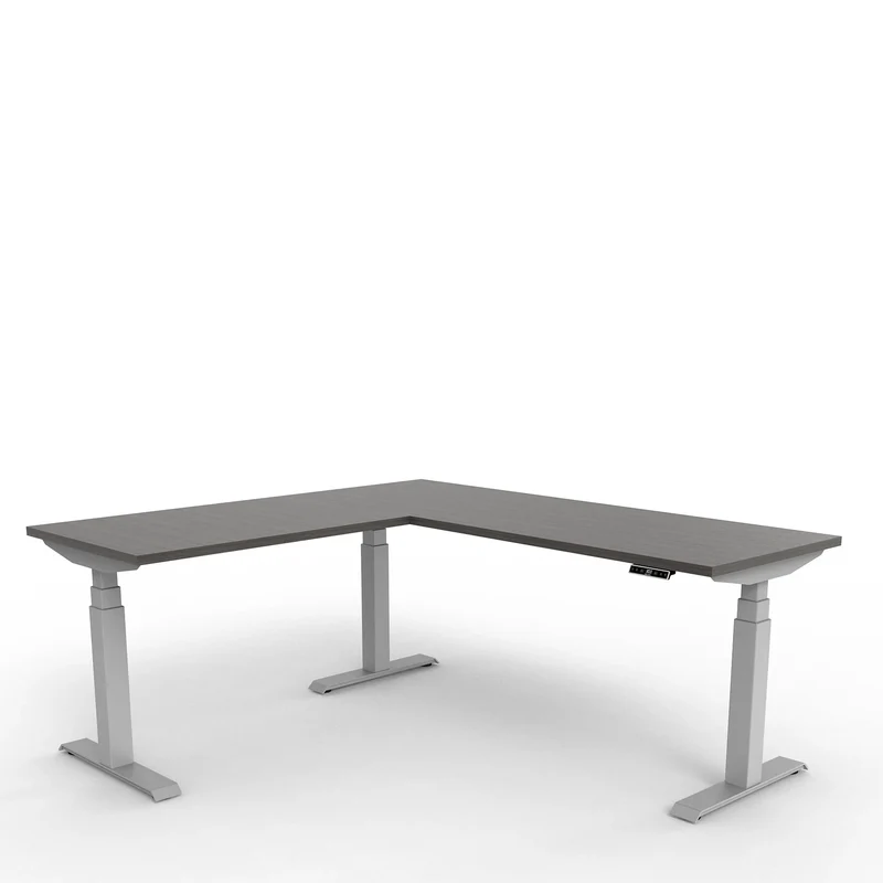 Bureau en L, ajustable en hauteur de 22,6" à 48,9"H - upCentric 3L