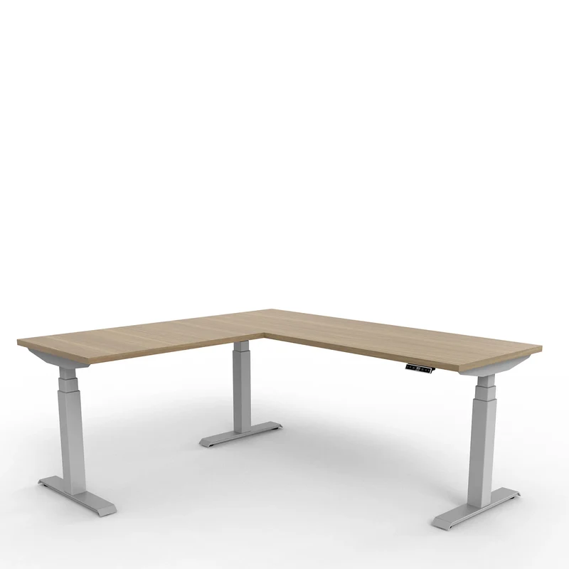 Bureau en L, ajustable en hauteur de 22,6" à 48,9"H - upCentric 3L