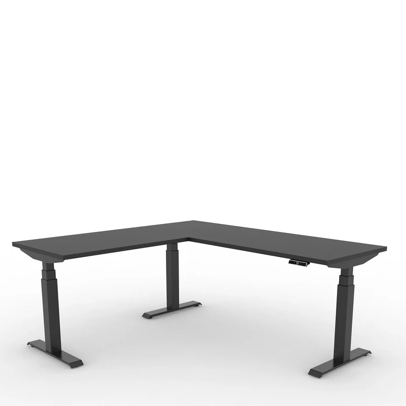 Bureau en L, ajustable en hauteur de 22,6" à 48,9"H - upCentric 3L