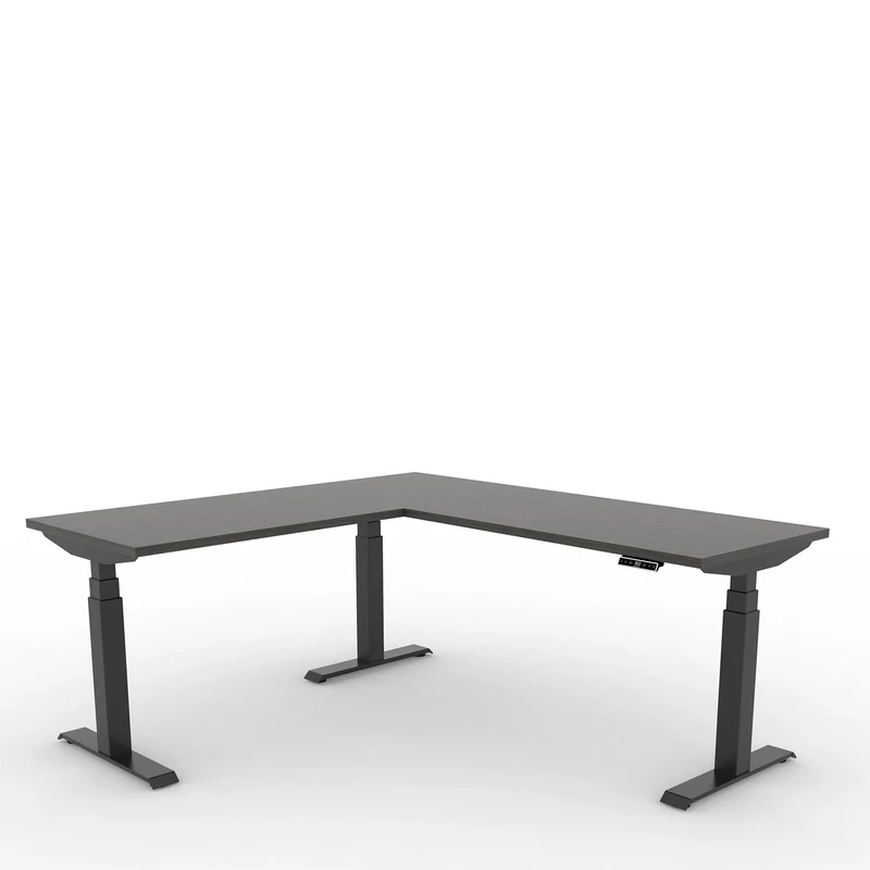 Bureau en L, ajustable en hauteur de 22,6" à 48,9"H - upCentric 3L