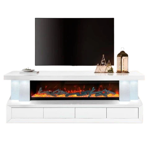 Meuble TV cheminée bluetooth