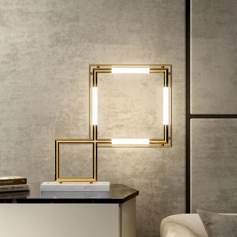 Table Lamp QUADRO by Jacques Adnet for Lumen Center