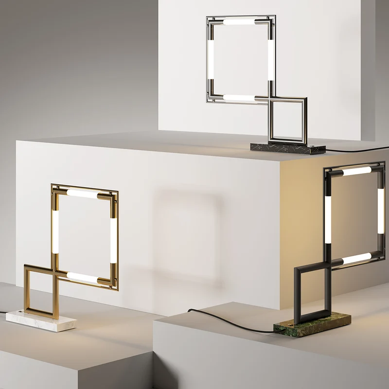 Table Lamp QUADRO by Jacques Adnet for Lumen Center