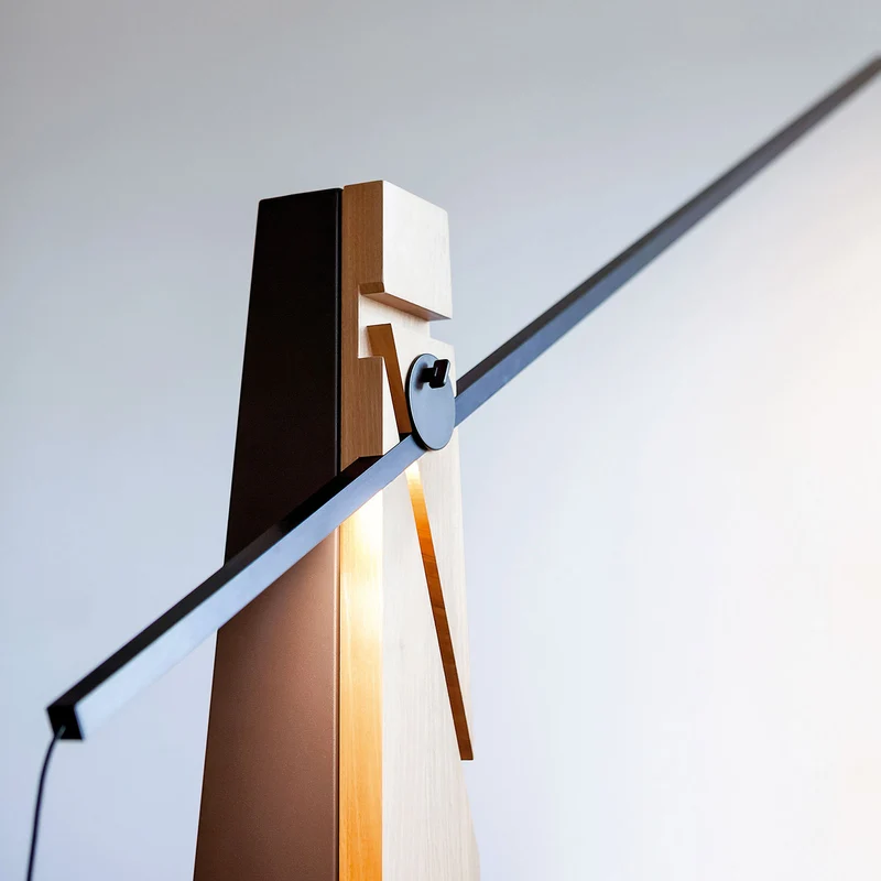 Wooden Floor Lamp ASTOLFO by Amedeo G. Cavalchini for Lumen Center