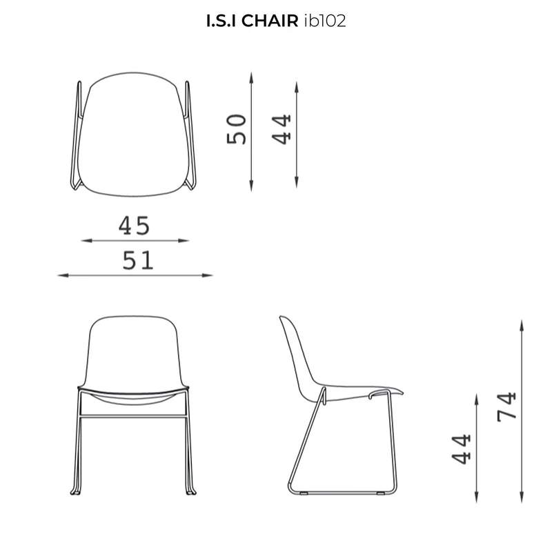 Stackable Chair I.S.I. CHAIR by Luigi Baroli for Baleri Italia