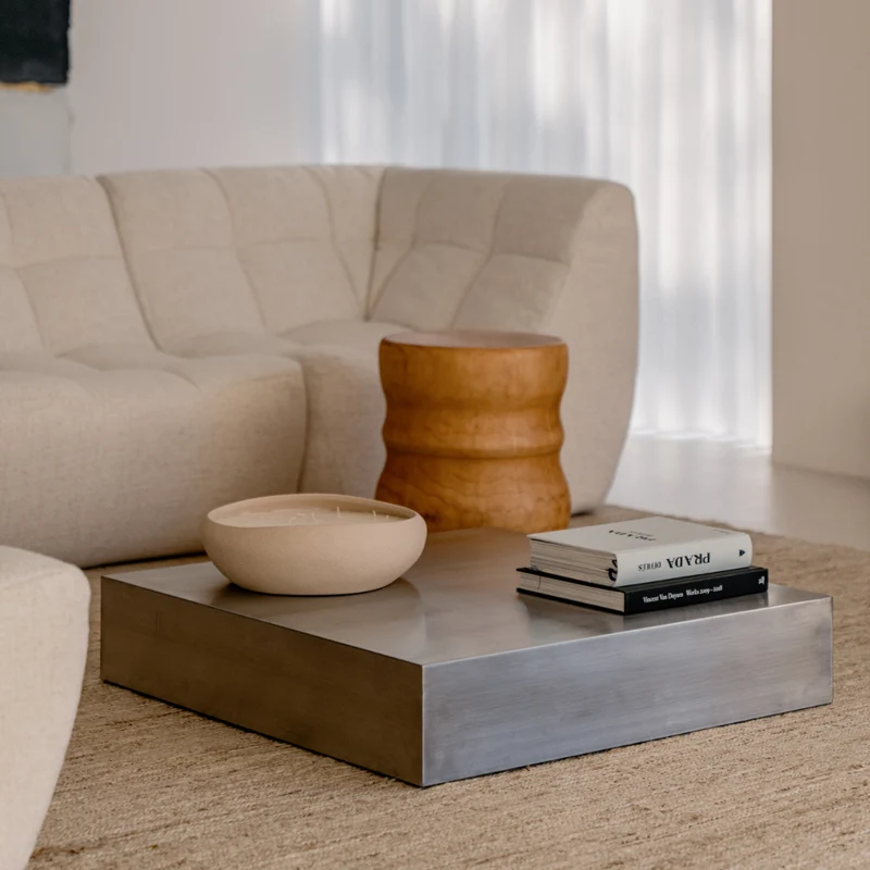 Vierkante salontafel Sienna - 80 cm - Stainless Steel
