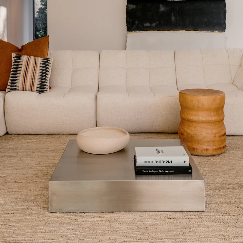 Vierkante salontafel Sienna - 80 cm - Stainless Steel
