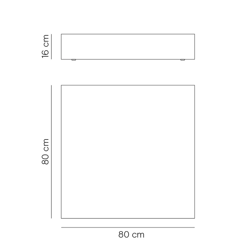 Vierkante salontafel Sienna - 80 cm - Stainless Steel