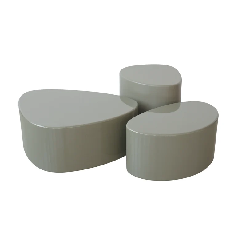 Salontafel - Varzy - Large - Olijfgroen StoneSkin glossy - B75 x D70 x H30 cm