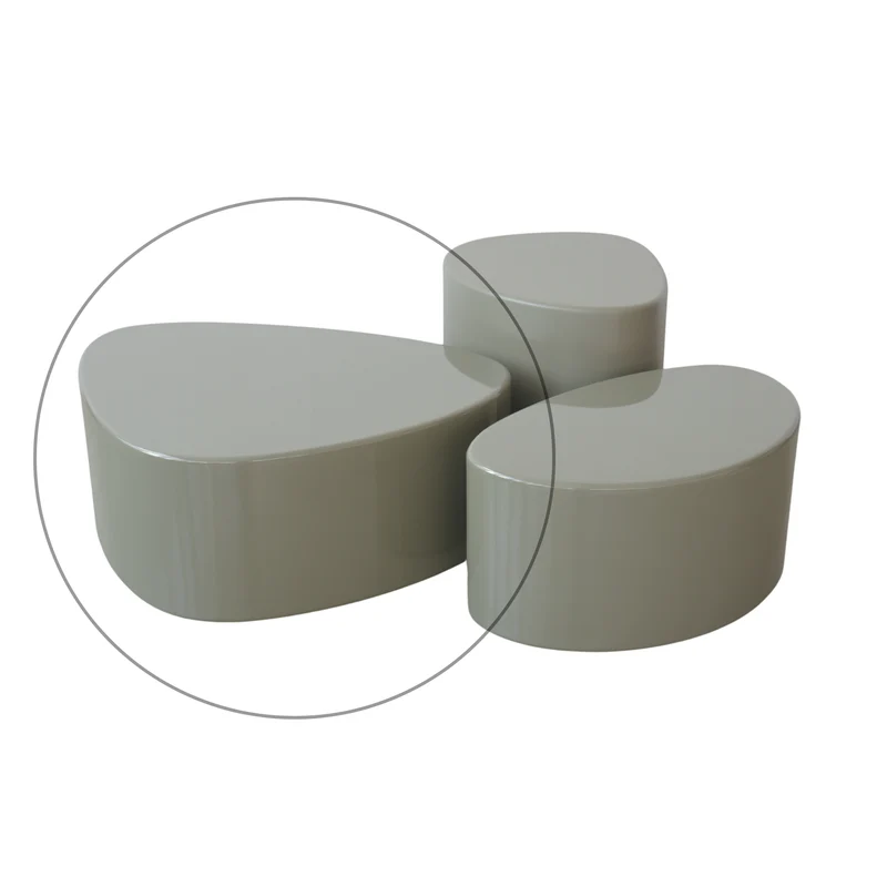 Salontafel - Varzy - Large - Olijfgroen StoneSkin glossy - B75 x D70 x H30 cm