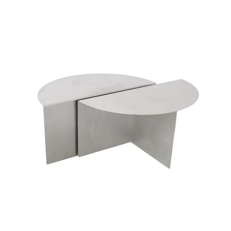 Salontafel - Valognes - 80 cm - Geborsteld staal