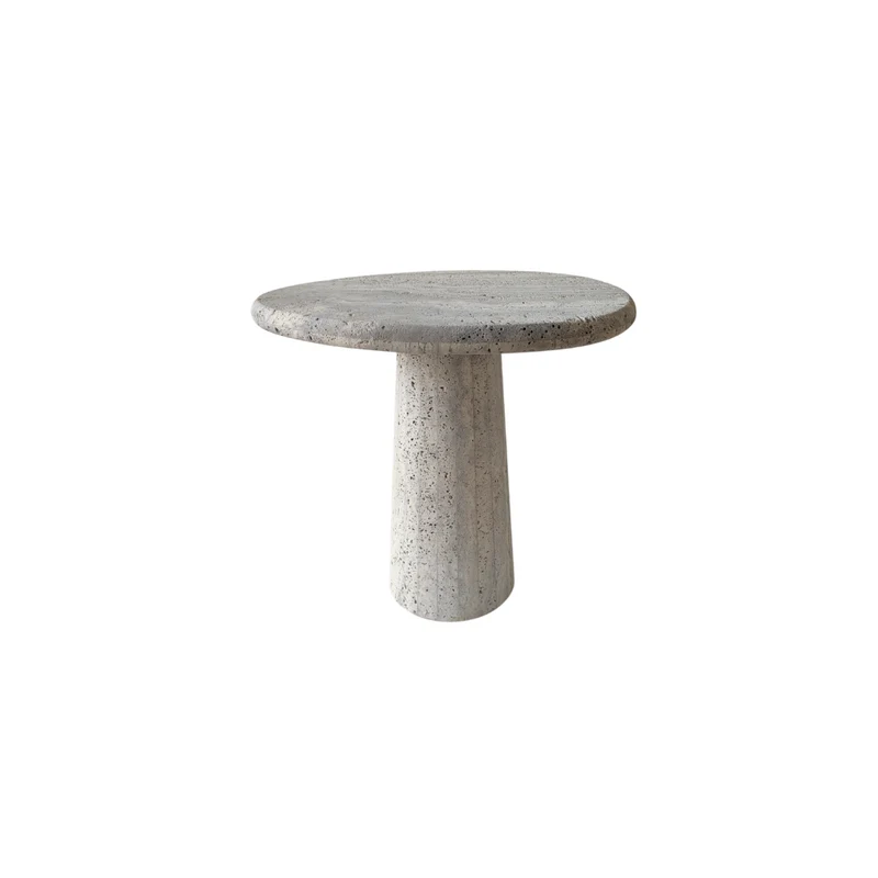 Bijzettafel Reef B52 D44 H47- Grijs zandsteen - Ronde rand - Ongevuld