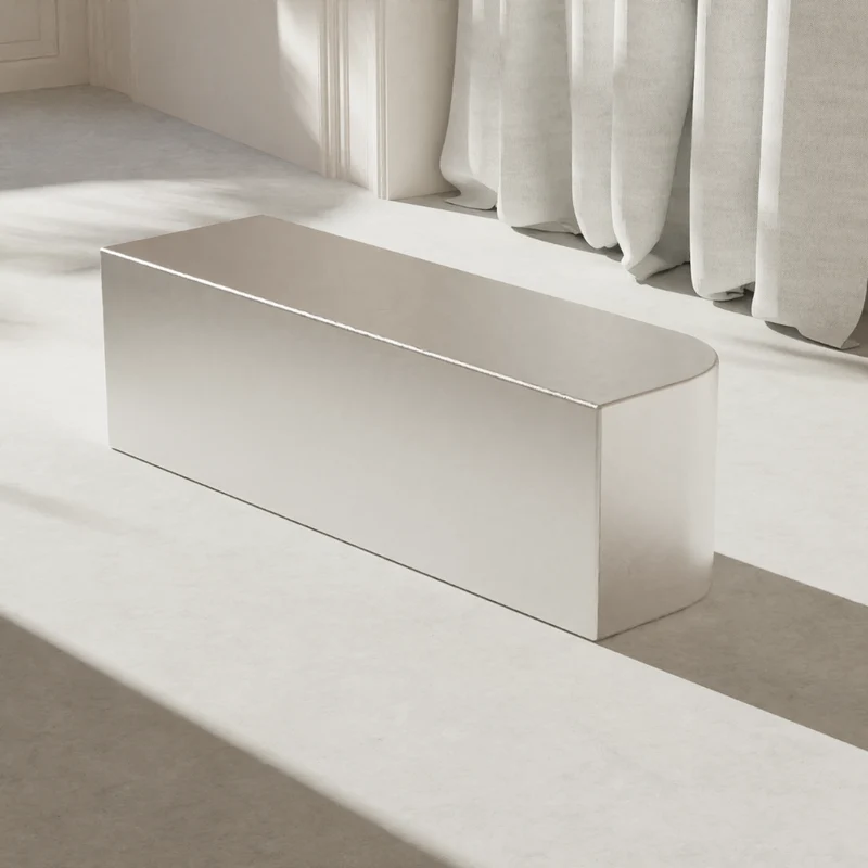 Salontafel Chrome Moron versie 2 - B100 D30 H30 - Geborsteld staal