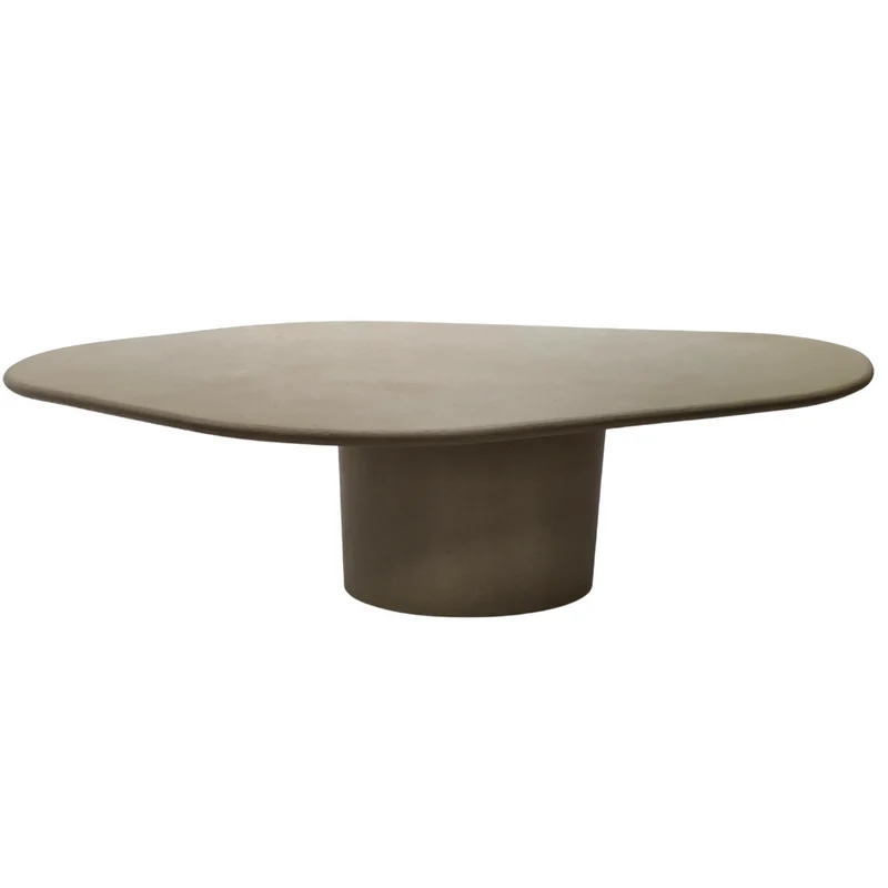 Organische eettafel Strasbourg - 250 cm - Aarde MicroSkin - Structuur afwerking - Ronde rand