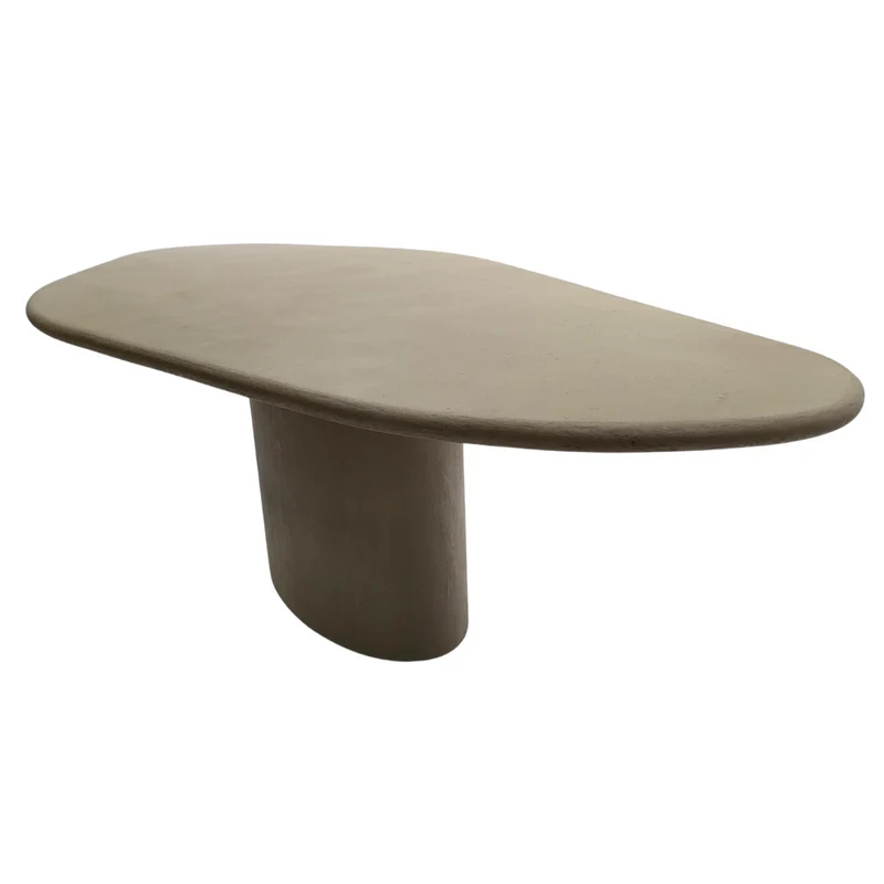 Organische eettafel Strasbourg - 250 cm - Aarde MicroSkin - Structuur afwerking - Ronde rand