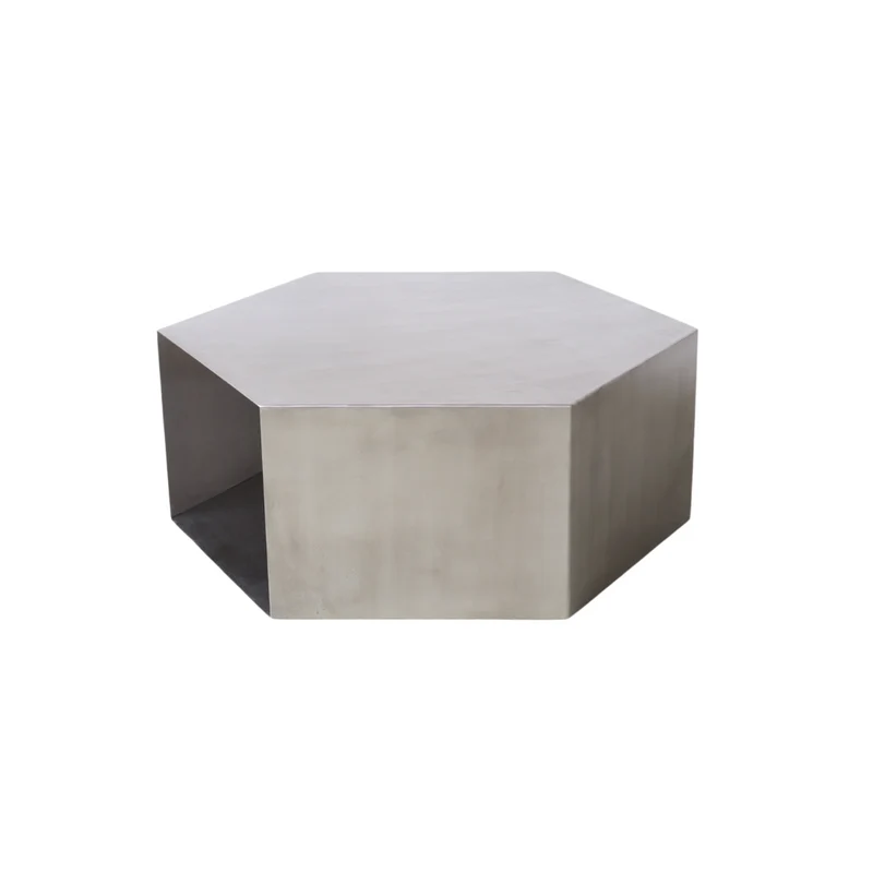 Salontafel Benno - B100 D100 H38 - Geborsteld staal