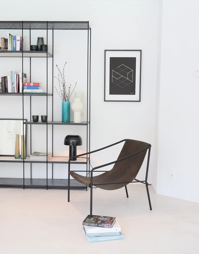 Zwart lederen Relaxstoel - Palermo - Zwart Leder