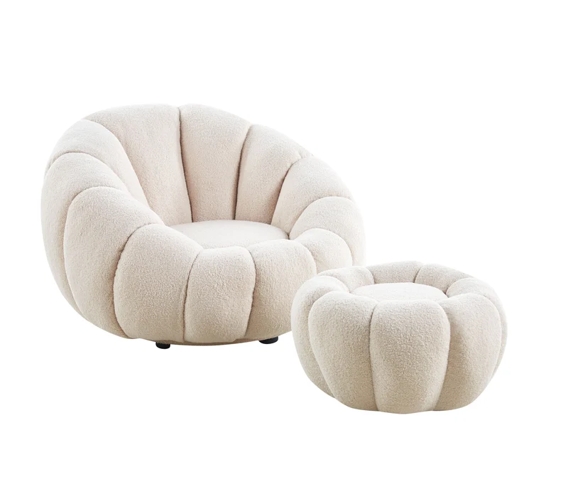 Fauteuil + Pouf pivotant COZY