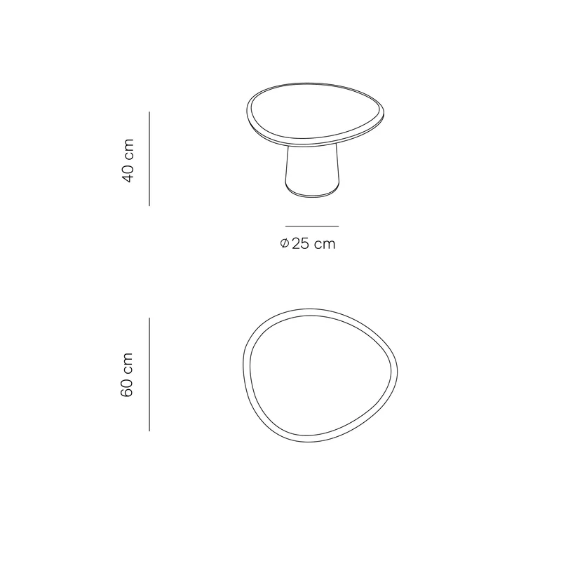 Salontafel Microcement Juno - Glossy StoneSkin - Licht kaki - 64 cm