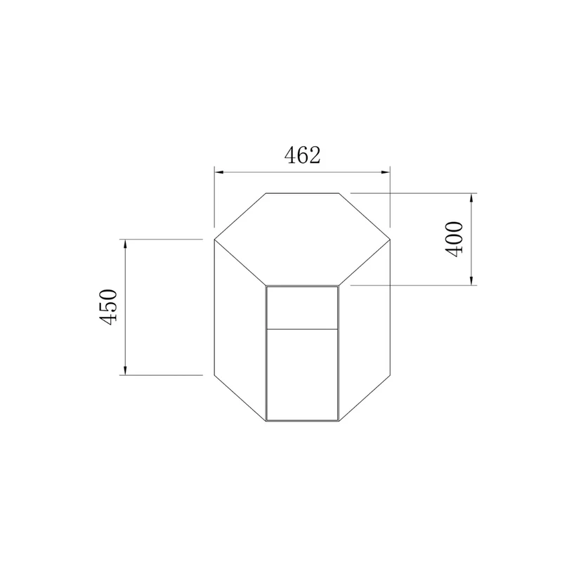 Bijzettafel Hexagon - 46 cm - Geborsteld staal