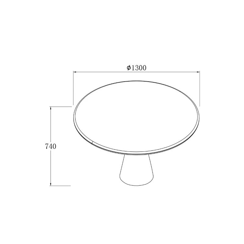Ronde eettafel Lormes - 130 cm - Wit travertijn - Ronde rand