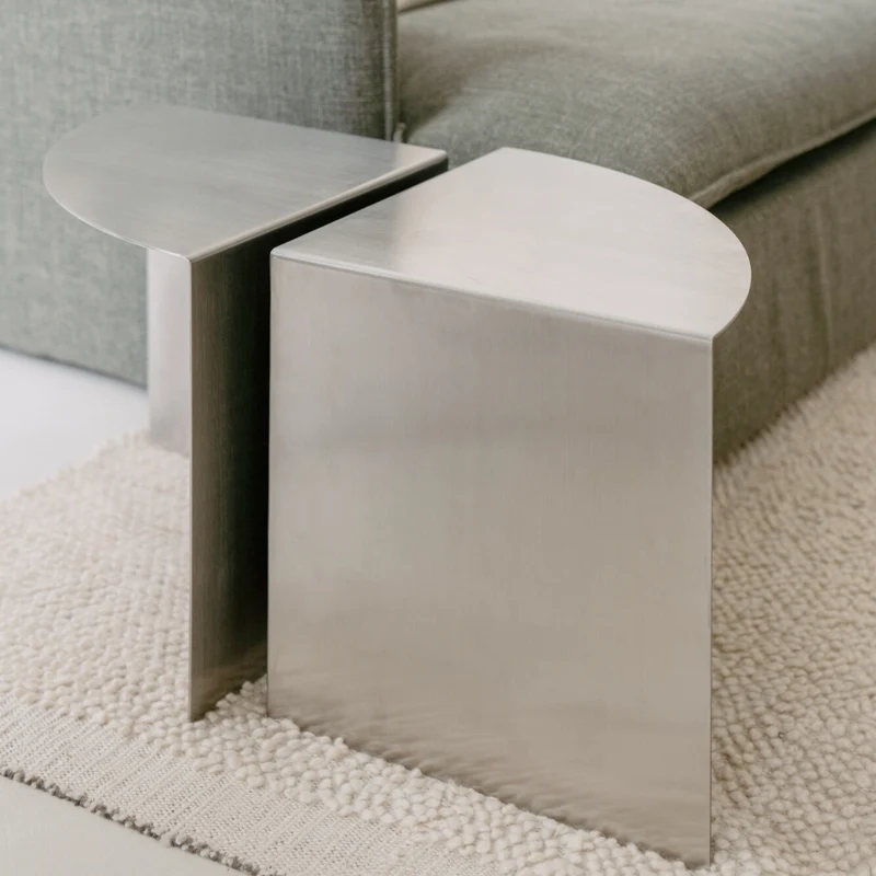 Bijzettafel Meru - 40 cm - Geborsteld staal